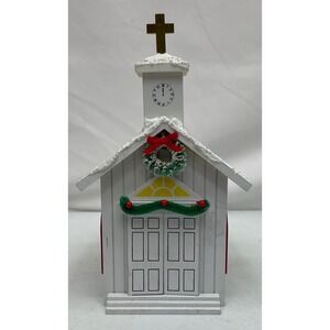 Christmas Church Music Box Berkeley Designs Silent Night Wood Decor Works